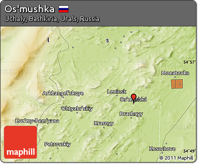 Physical Map of Os'mushka