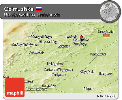 Physical Panoramic Map of Os'mushka
