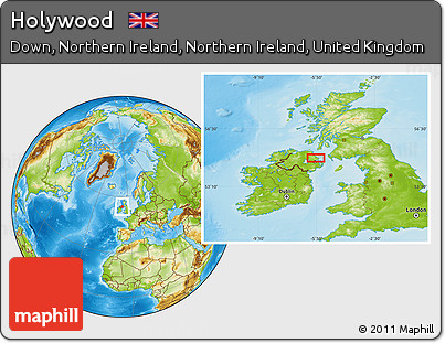 Physical Location Map of Holywood