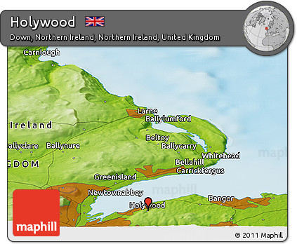 Physical Panoramic Map of Holywood