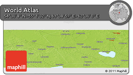 Physical Panoramic Map of the Area around 54° 48' 50" N, 62° 7' 30" E