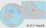 Gray Location Map of the area around 54° 48' 50" N, 62° 49' 30" W