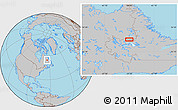 Gray Location Map of the area around 54° 48' 50" N, 64° 31' 30" W