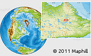 Physical Location Map of the area around 54° 48' 50" N, 64° 31' 30" W