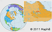 Political Location Map of the area around 54° 48' 50" N, 64° 31' 30" W