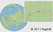 Savanna Style Location Map of the area around 54° 48' 50" N, 65° 31' 30" E