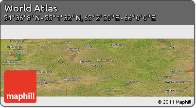 Satellite Panoramic Map of the Area around 54° 48' 50" N, 65° 31' 30" E