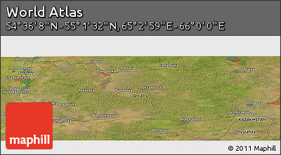 Satellite Panoramic Map of the Area around 54° 48' 50" N, 65° 31' 30" E