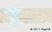 Shaded Relief Panoramic Map of the area around 54° 48' 50" N, 66° 13' 29" W