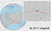 Gray Location Map of the area around 54° 48' 50" N, 69° 46' 30" E