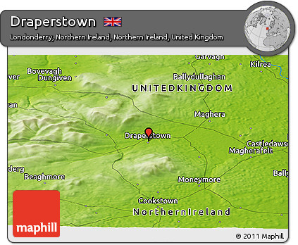Physical Panoramic Map of Draperstown