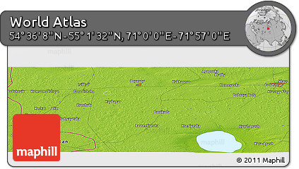 Physical Panoramic Map of the Area around 54° 48' 50" N, 71° 28' 29" E