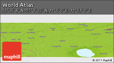 Physical Panoramic Map of the Area around 54° 48' 50" N, 71° 28' 29" E