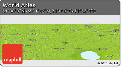 Physical Panoramic Map of the Area around 54° 48' 50" N, 71° 28' 29" E