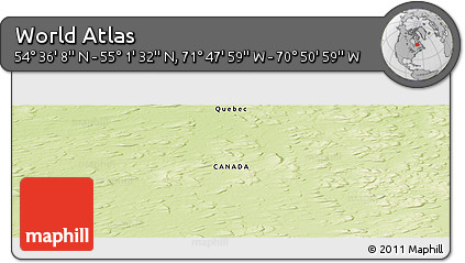 Physical Panoramic Map of the Area around 54° 48' 50" N, 71° 19' 29" W