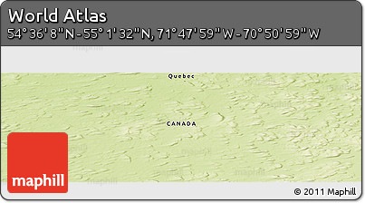 Physical Panoramic Map of the Area around 54° 48' 50" N, 71° 19' 29" W