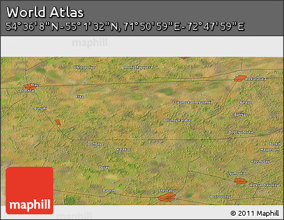 Satellite 3D Map of the Area around 54° 48' 50" N, 72° 19' 29" E