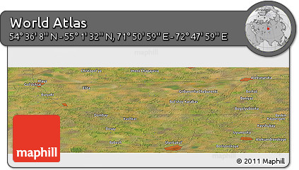 Satellite Panoramic Map of the Area around 54° 48' 50" N, 72° 19' 29" E