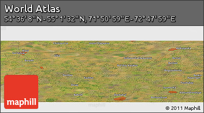 Satellite Panoramic Map of the Area around 54° 48' 50" N, 72° 19' 29" E