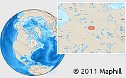 Shaded Relief Location Map of the area around 54° 48' 50" N, 72° 10' 30" W