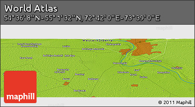 Physical Panoramic Map of the Area around 54° 48' 50" N, 73° 10' 30" E