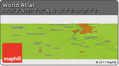 Physical Panoramic Map of the Area around 54° 48' 50" N, 73° 10' 30" E