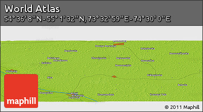 Physical Panoramic Map of the Area around 54° 48' 50" N, 74° 1' 30" E