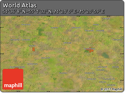 Satellite Map of the Area around 54° 48' 50" N, 74° 52' 30" E