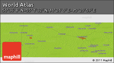 Physical Panoramic Map of the Area around 54° 48' 50" N, 74° 52' 30" E
