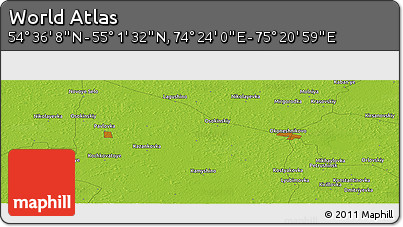 Physical Panoramic Map of the Area around 54° 48' 50" N, 74° 52' 30" E