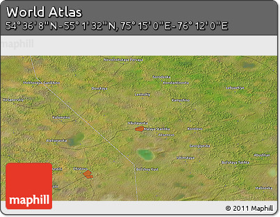 Satellite 3D Map of the Area around 54° 48' 50" N, 75° 43' 29" E