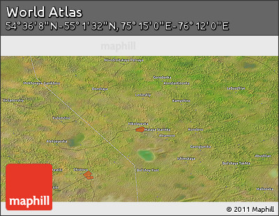 Satellite 3D Map of the Area around 54° 48' 50" N, 75° 43' 29" E