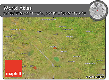 Satellite Map of the Area around 54° 48' 50" N, 75° 43' 29" E