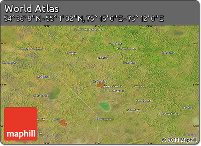 Satellite Map of the Area around 54° 48' 50" N, 75° 43' 29" E