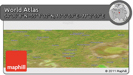 Satellite Panoramic Map of the Area around 54° 48' 50" N, 76° 34' 29" E
