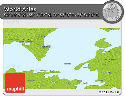 Physical 3D Map of the Area around 54° 48' 50" N, 77° 25' 30" E