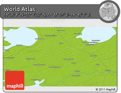 Physical 3D Map of the Area around 54° 48' 50" N, 78° 16' 30" E