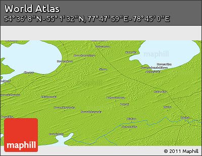 Physical 3D Map of the Area around 54° 48' 50" N, 78° 16' 30" E