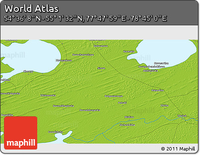 Physical 3D Map of the Area around 54° 48' 50" N, 78° 16' 30" E