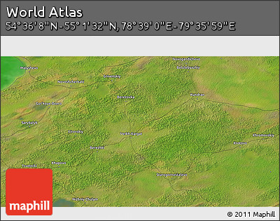 Satellite 3D Map of the Area around 54° 48' 50" N, 79° 7' 30" E
