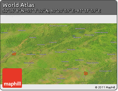Satellite 3D Map of the Area around 54° 48' 50" N, 80° 49' 29" E