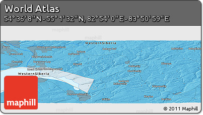 Political Panoramic Map of the Area around 54° 48' 50" N, 83° 22' 30" E
