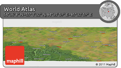 Satellite Panoramic Map of the Area around 54° 48' 50" N, 85° 4' 29" E