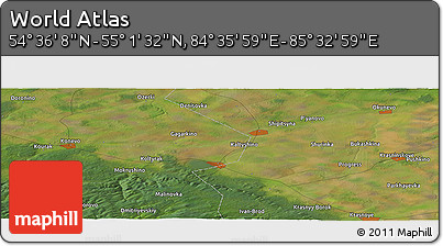 Satellite Panoramic Map of the Area around 54° 48' 50" N, 85° 4' 29" E