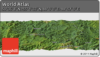 Satellite Panoramic Map of the Area around 54° 48' 50" N, 88° 28' 29" E