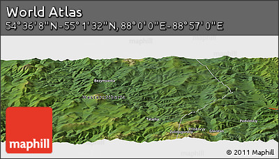 Satellite Panoramic Map of the Area around 54° 48' 50" N, 88° 28' 29" E
