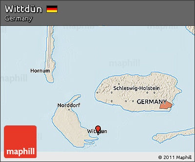 Shaded Relief 3D Map of Wittdün