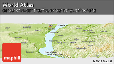 Physical Panoramic Map of the Area around 54° 48' 50" N, 91° 1' 30" E