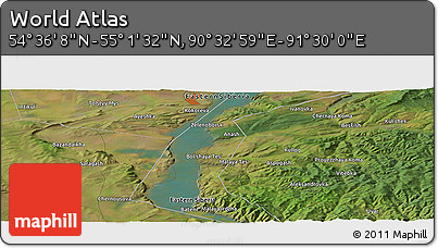 Satellite Panoramic Map of the Area around 54° 48' 50" N, 91° 1' 30" E