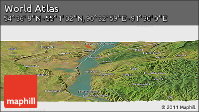 Satellite Panoramic Map of the Area around 54° 48' 50" N, 91° 1' 30" E
